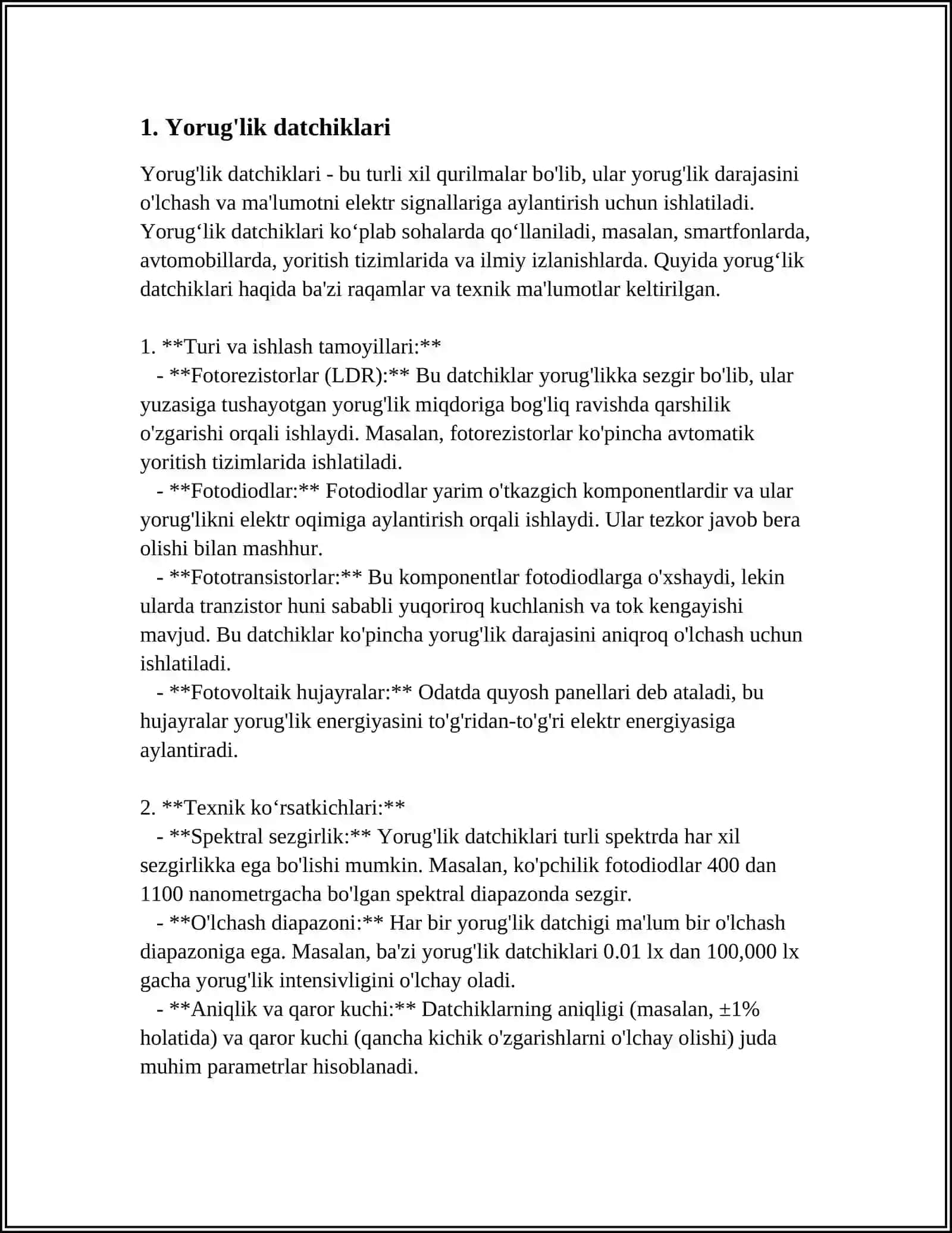Yorug'lik datchiklari 3