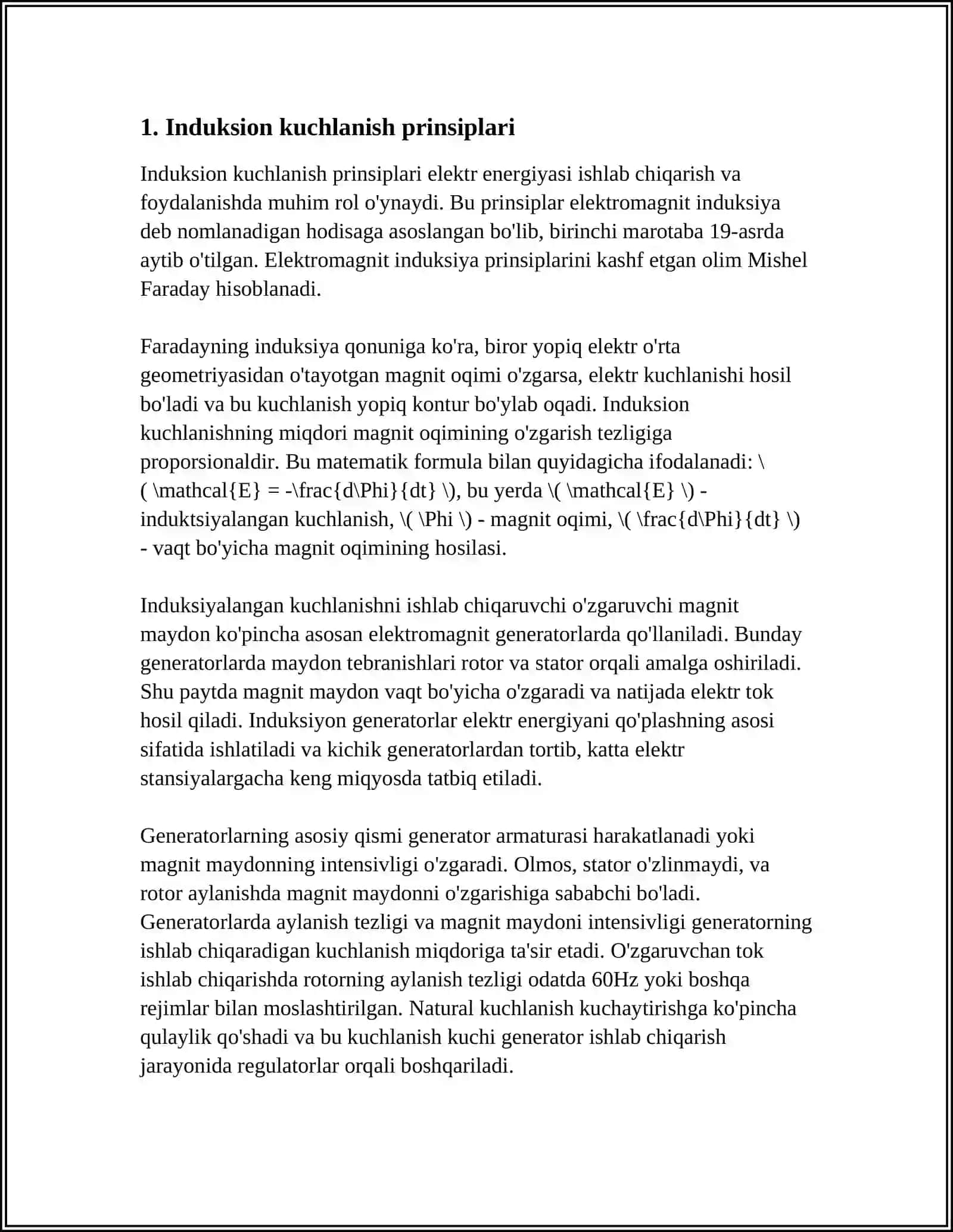 INDUKSION KUCHLANISH ROSTLAGICH 3