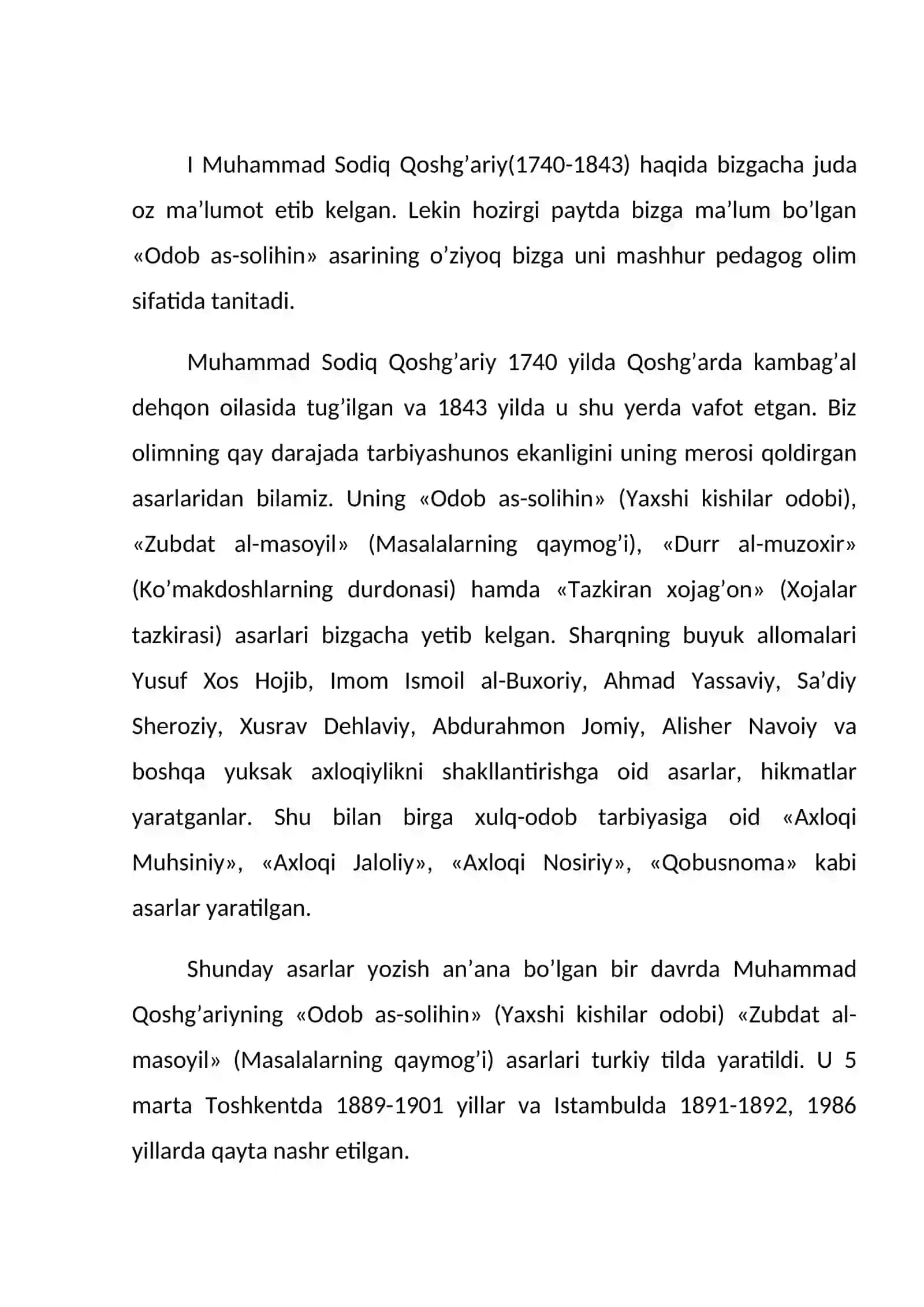 Muhammad sodiq qoshg’ariy faoliyati va pedagogik qarashlari 3