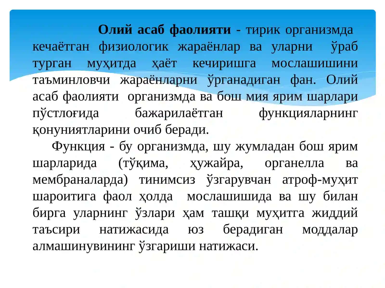 ОЛИЙ NERVSISTEMASI HAQIDA TUSHUNCHA 3