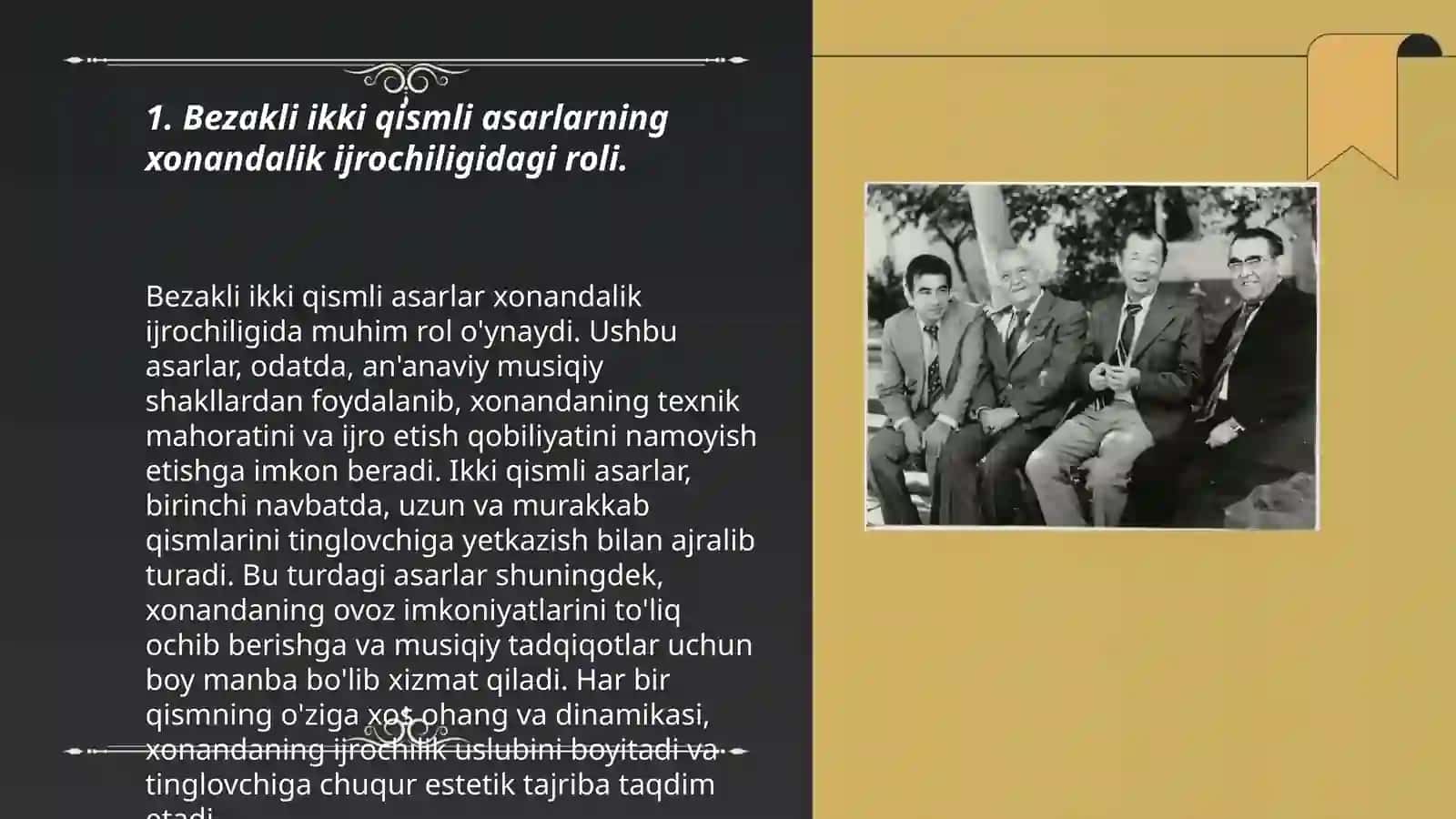 Oʻzbek xalq musiqa ijrochiligida oddiy ikki qismli asarlar tahlili 3