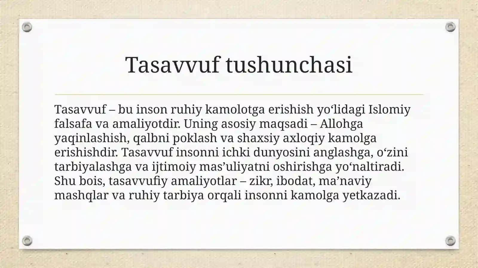 Tasavvufning kelib chiqishi, mazmuni va rivoji 3