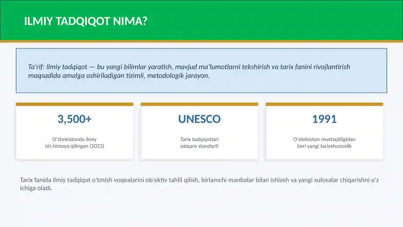 TARIX FANI Ilmiy Tadqiqot Ishlarini Tashkillashtirish Vazifalari 3