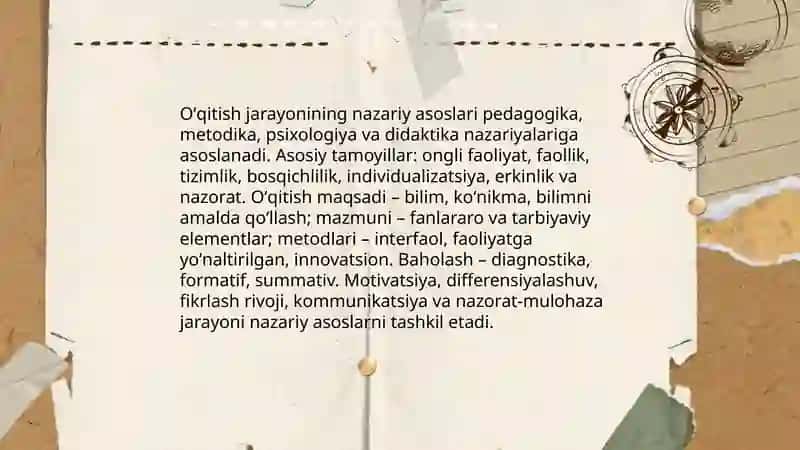 Oʻqitish jarayoni yaxlit tizim sifatida 3