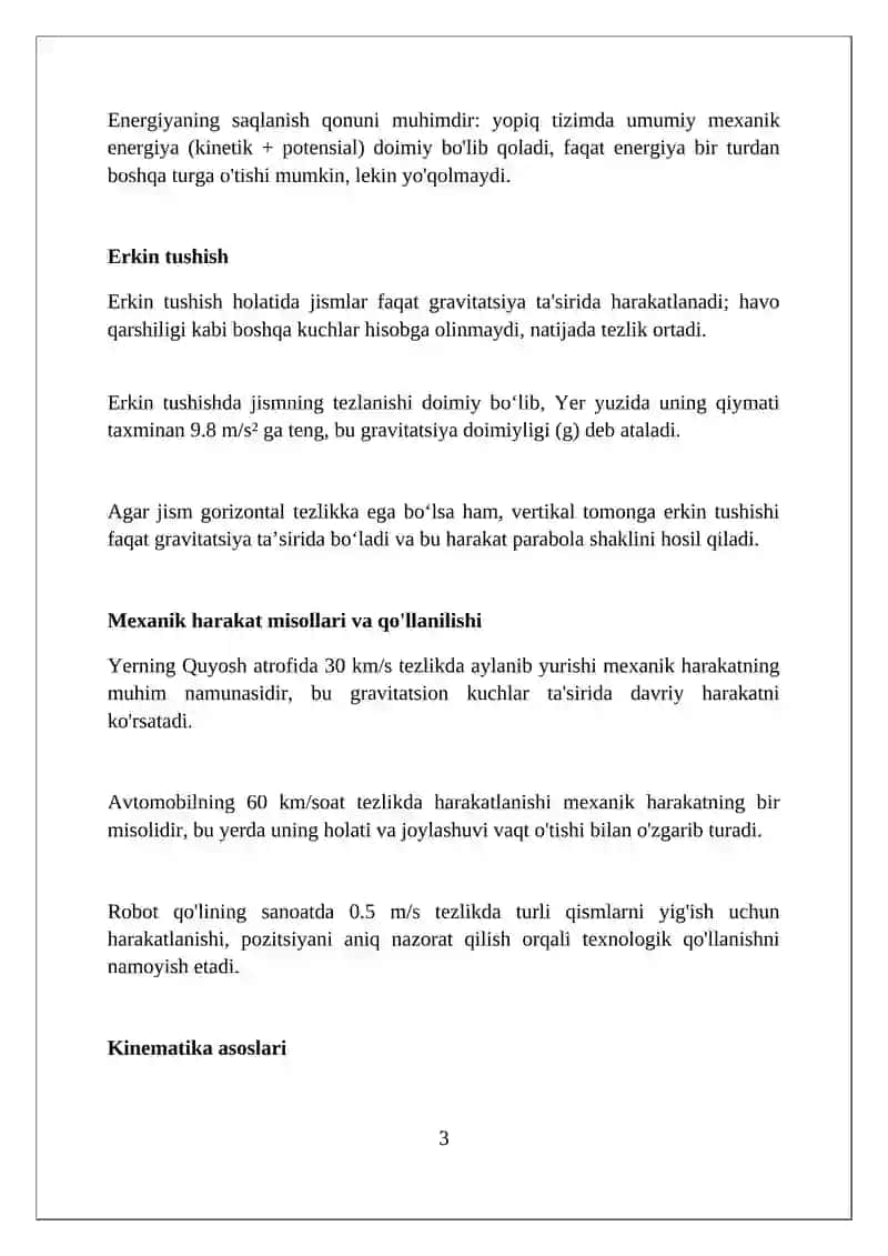 Mexanik harakat 3
