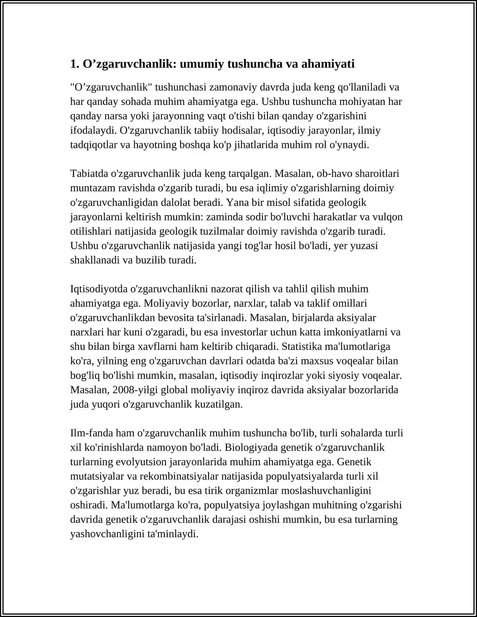 O’ZGARUVCHANLIK VA UNING XILLARI 3
