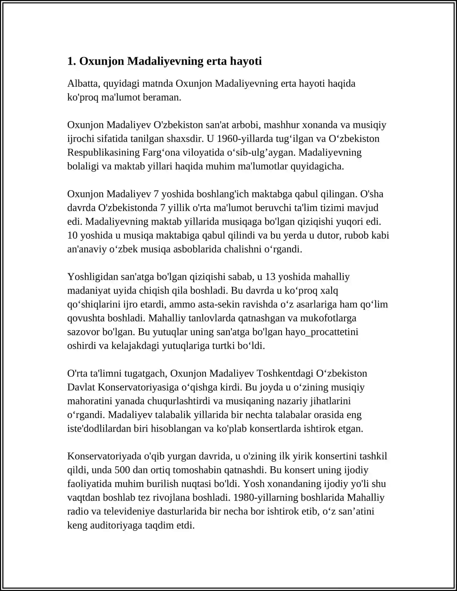 OXUNJON MADALIYEV HAYOTI VA IJODI 3