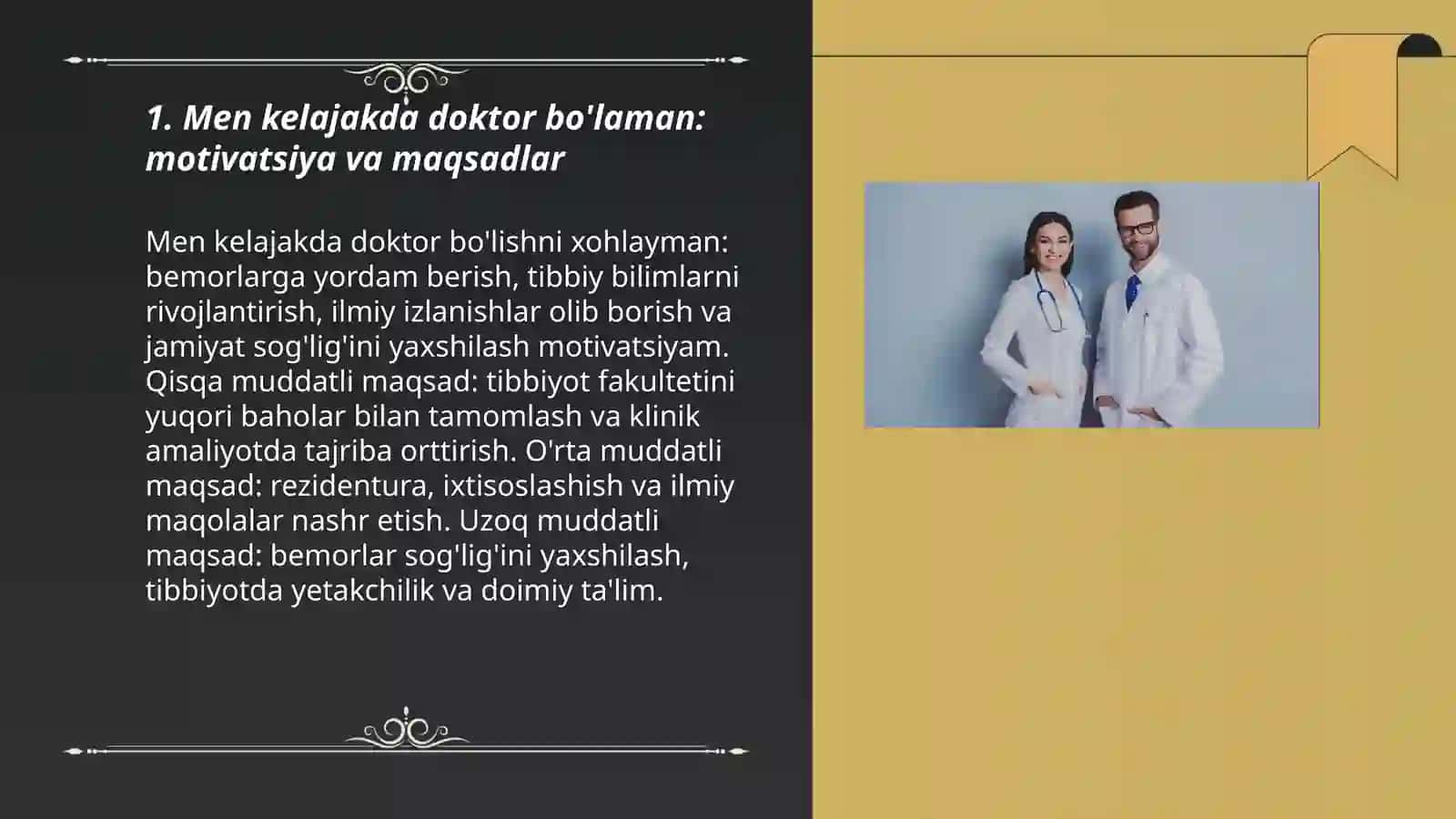 Men kelajakda doktor bôlaman 3