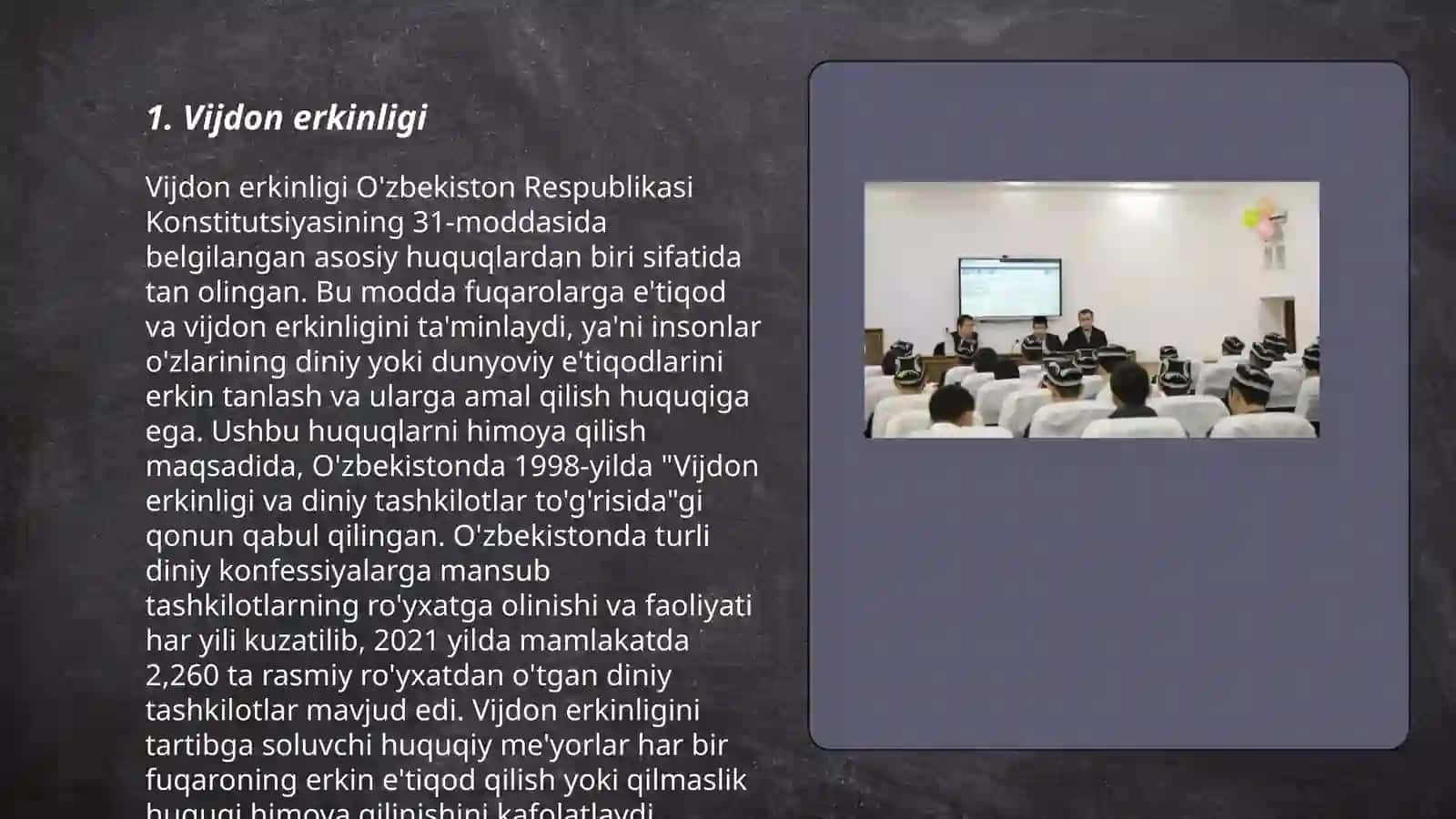 Vijdon va e'tiqod erkinligining ta'rifi 3