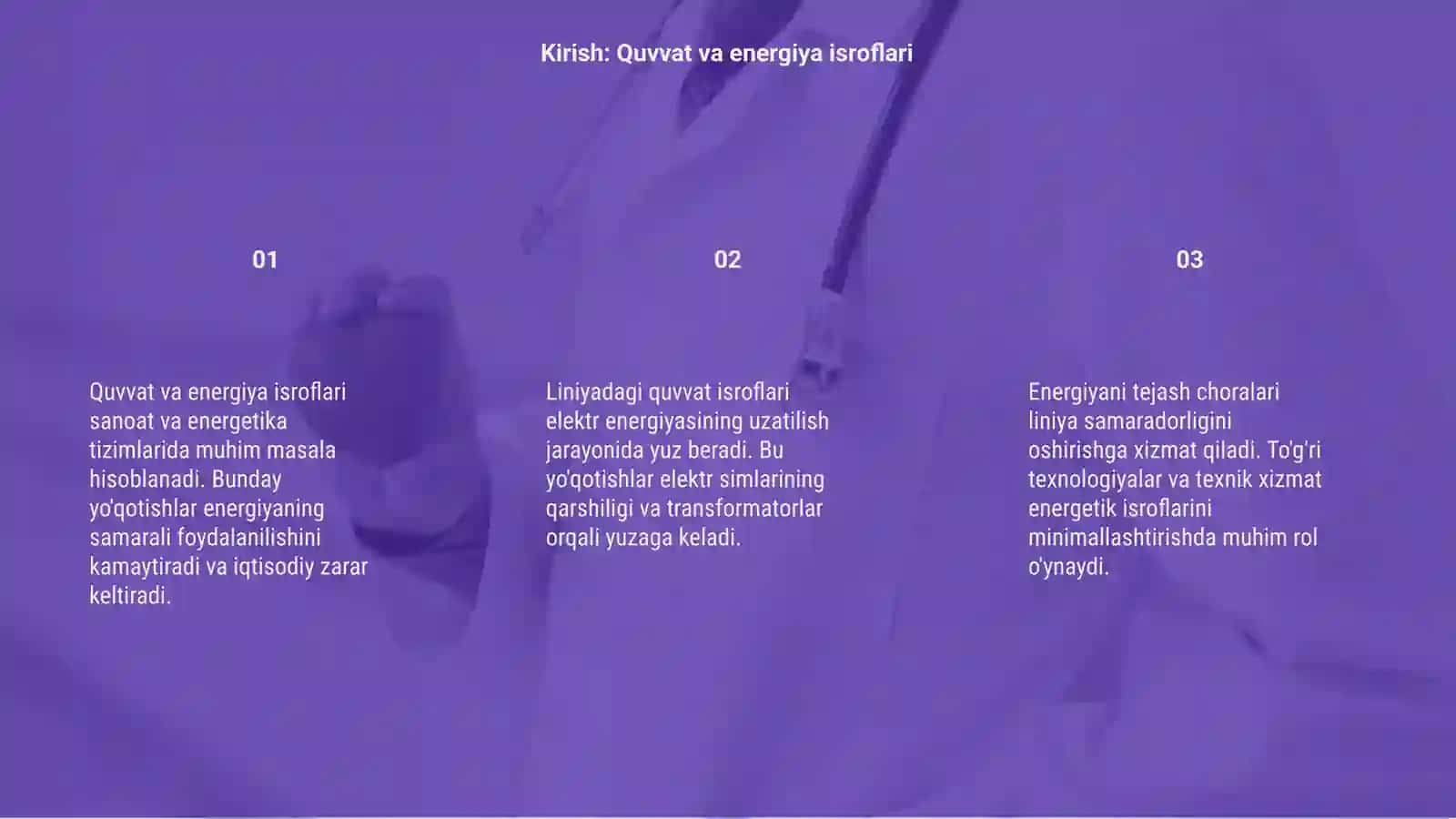 Quvvat va energiya isroflari 3