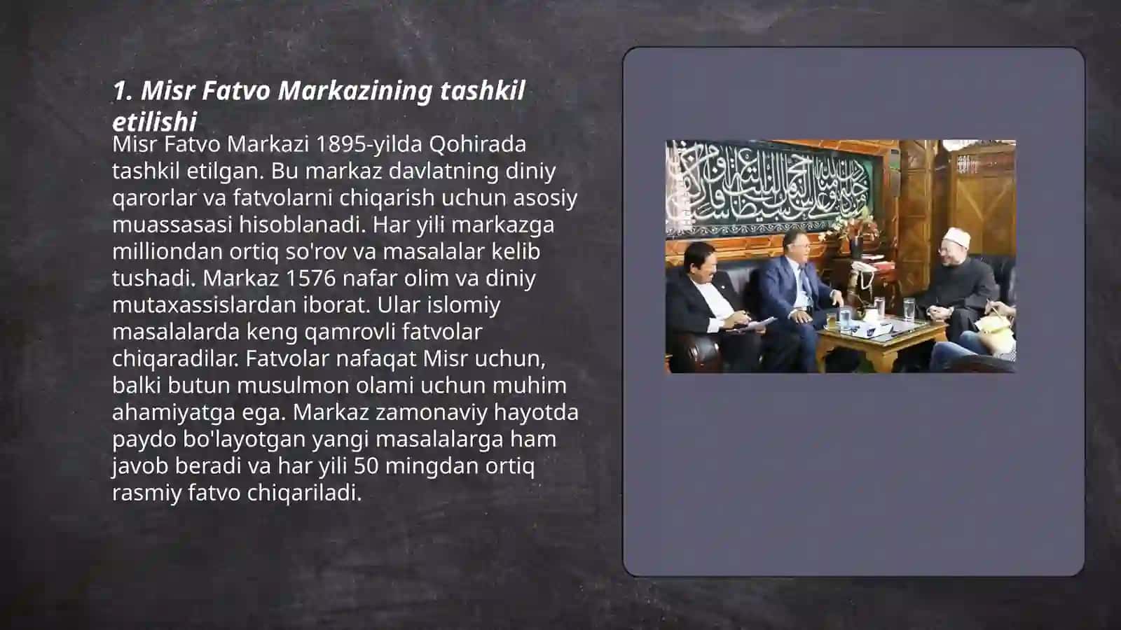 Misr Fatvo Markazini kelib chiqish tarixi 3