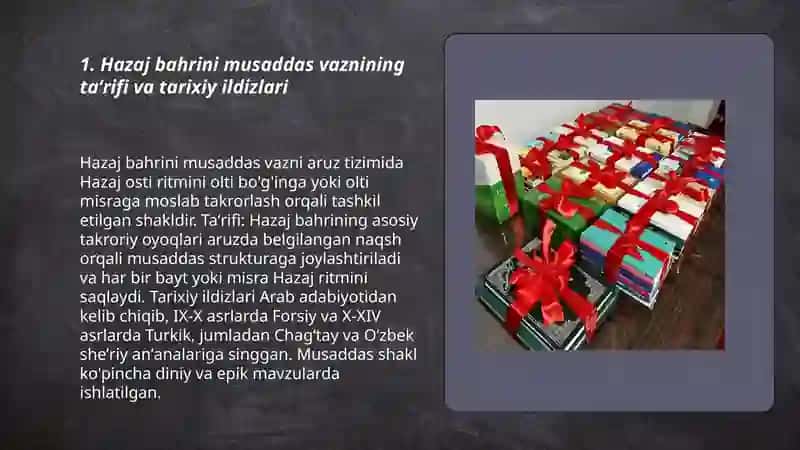 Hazaj bahrini musaddas vaznlari 3