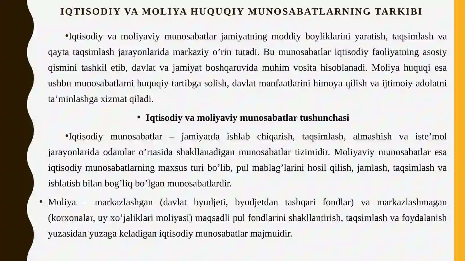 Iqtisodiy va moliya huquqiy munosabatlarning tarkibi 3