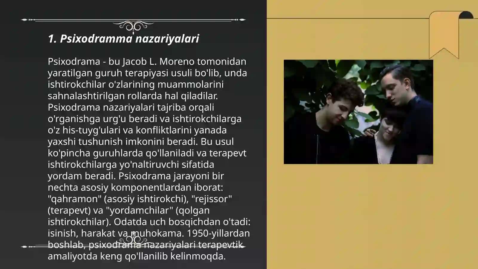 Psixodramma: Guruhga ekzistensial yondashuv 3