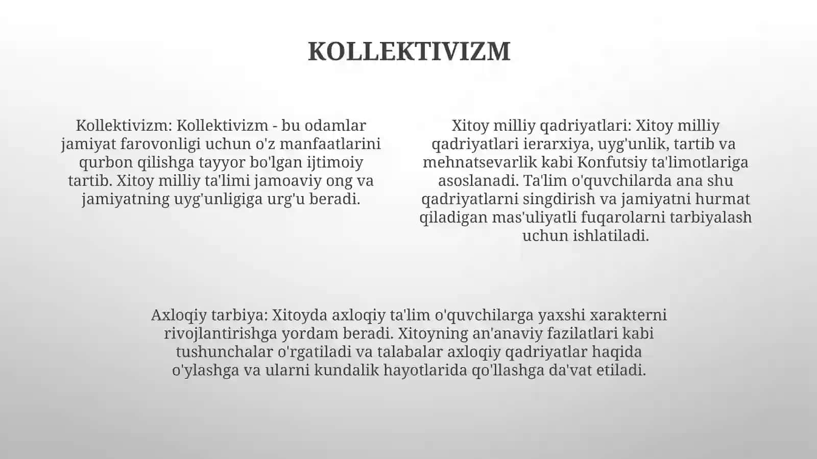 Xitoyda Milliy Qadriyatlar Maktab Tarbiyasi 3