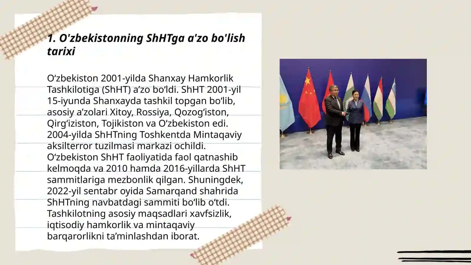 O'zbekiston va Shanxay Hamkorlik Tashkiloti (ShHT) Murayeva Arofatxon 3