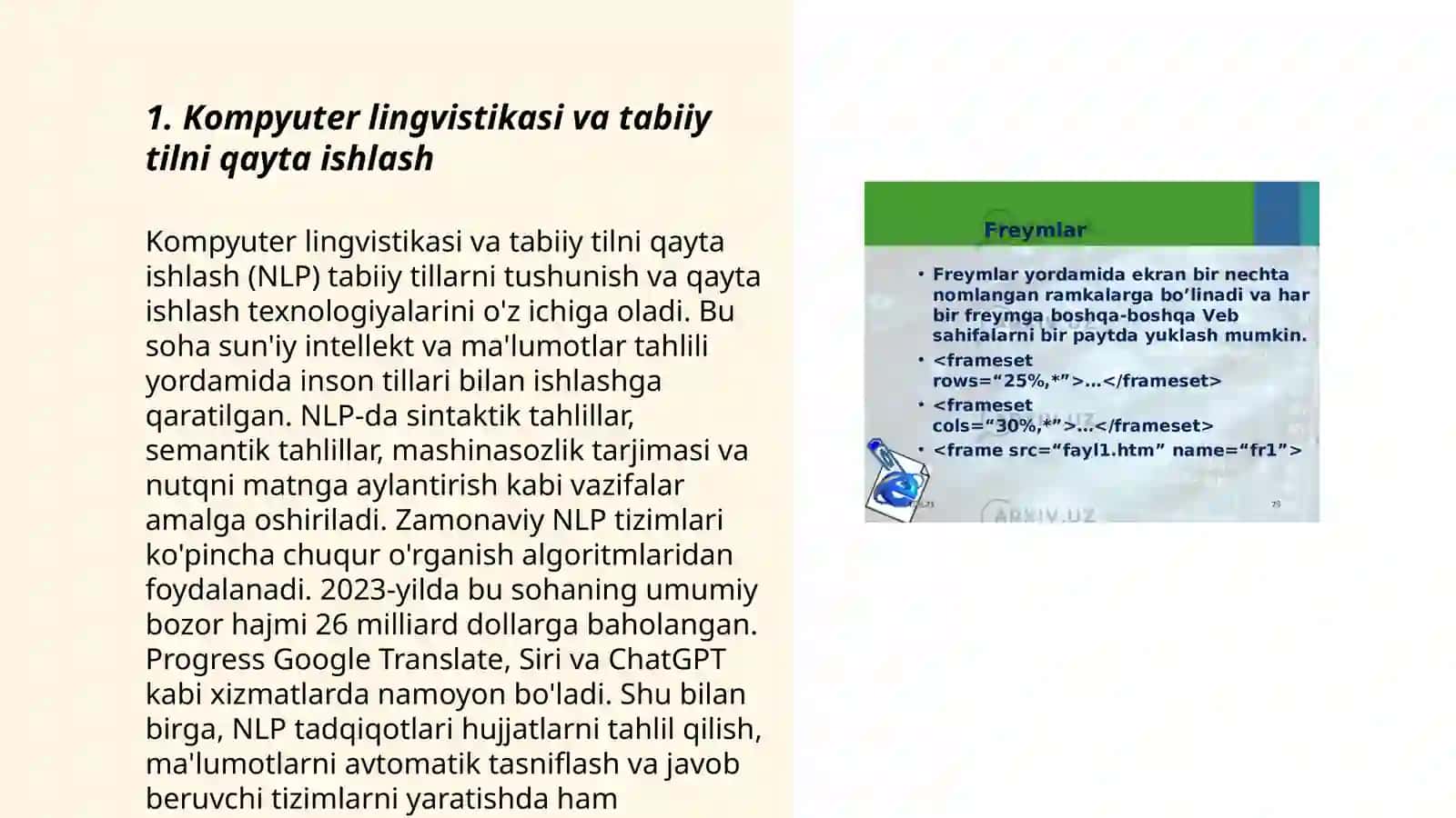 Kompyuter lingvistikasida til va nutq masalalari 3