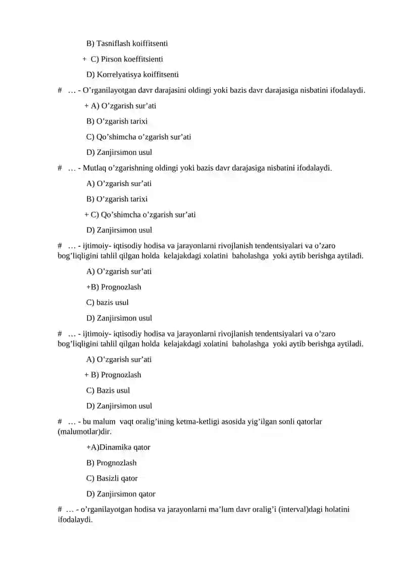 Statistika testlari 3