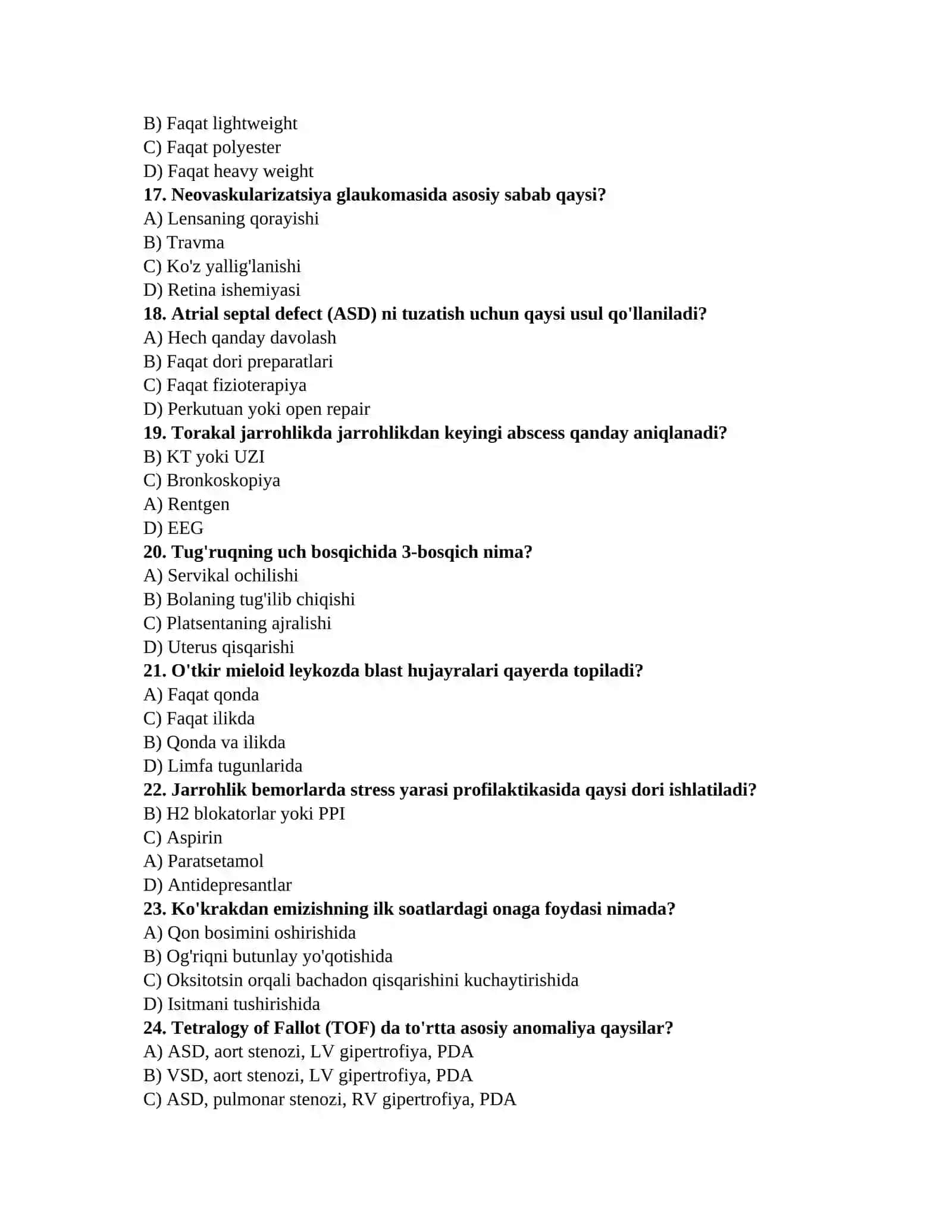 Tibbiyot sertifikat testlari 3