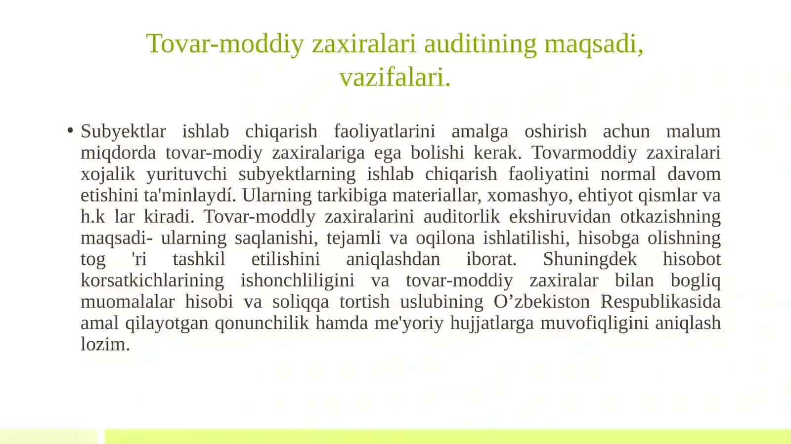 Tovar-moddiy zahiralari auditi 3