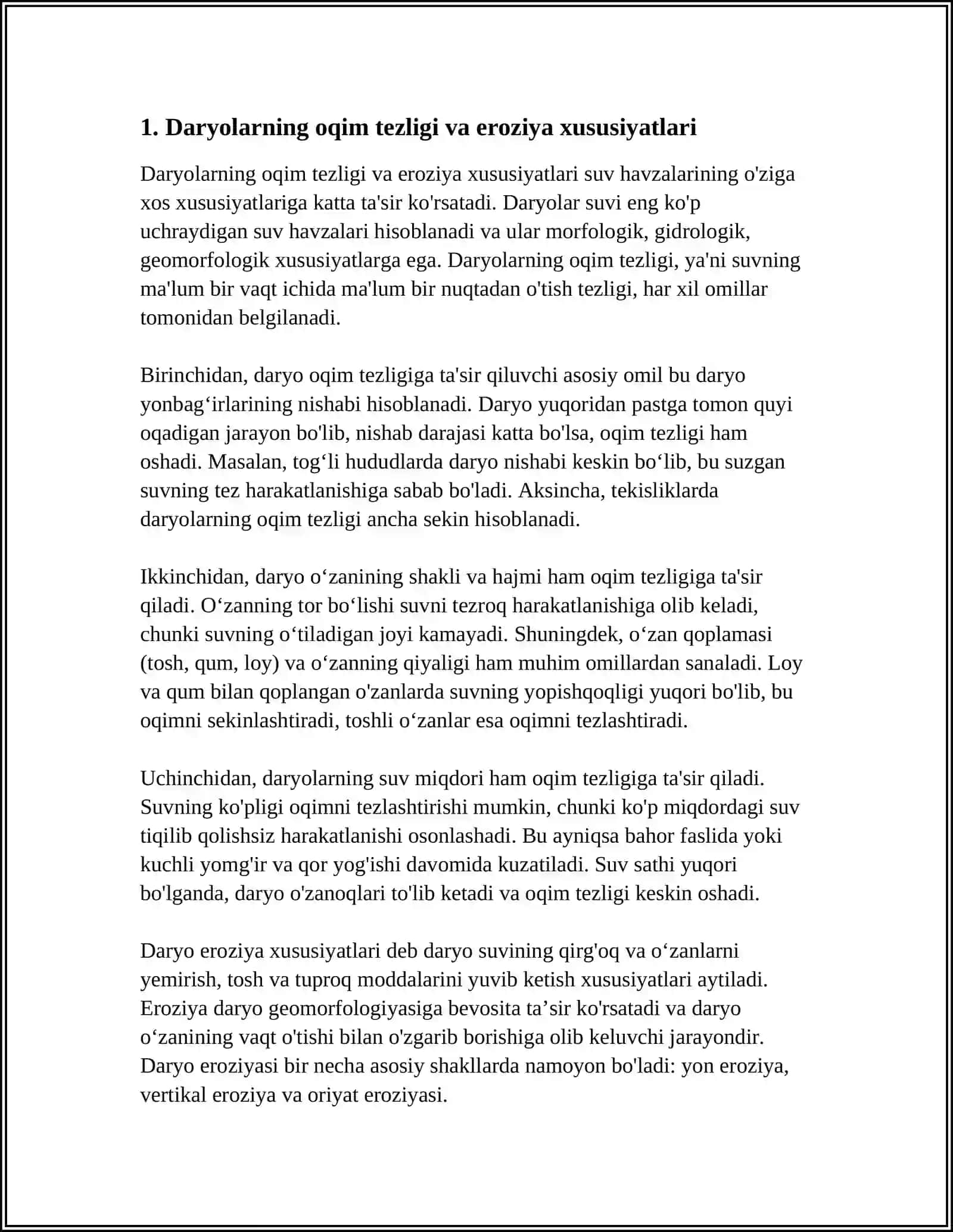 TURLI SUV HAVZALARINING OʻZIGA XOSLIGI 3
