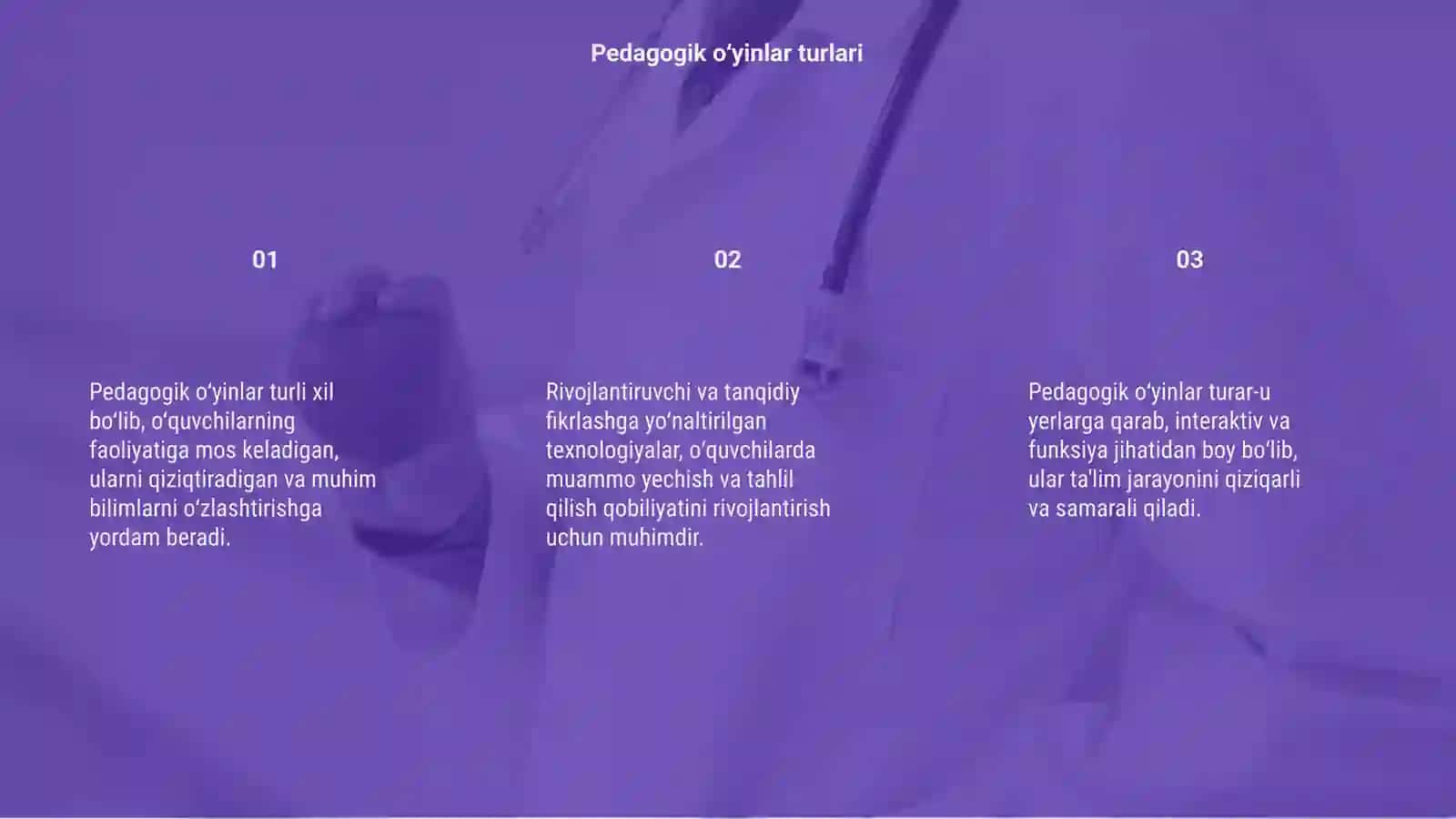 Pedagogik o‘yinlar tipologiyasi 3