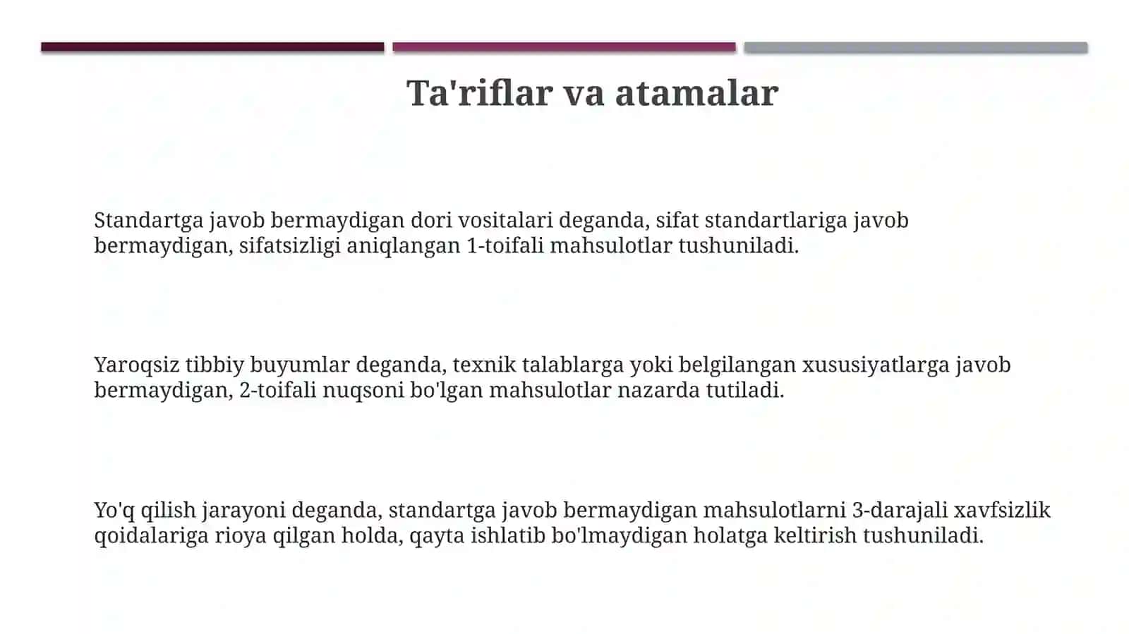 Nostandart dori vositalari va tibbiy buyumlarni yo‘q qilish tartibi 3