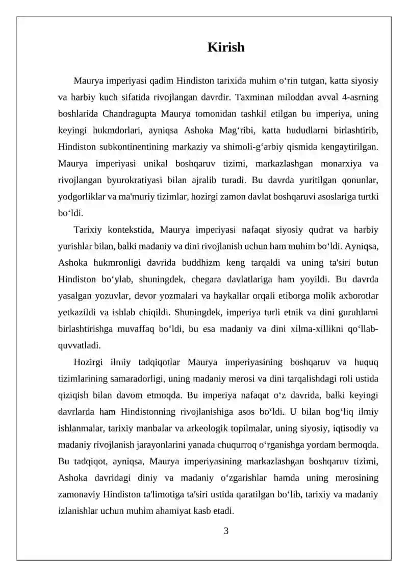 MAURYA IMPERIYASI REFERAT 3
