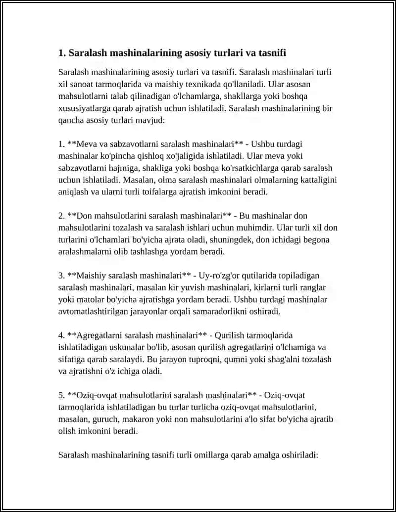 SARALASH MASHINALARI ASOSIY PARAMETRLARI 3