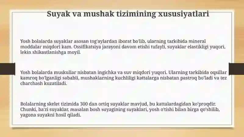 Yosh davrlarning anatamik va fiziologik xususiyatlari 3