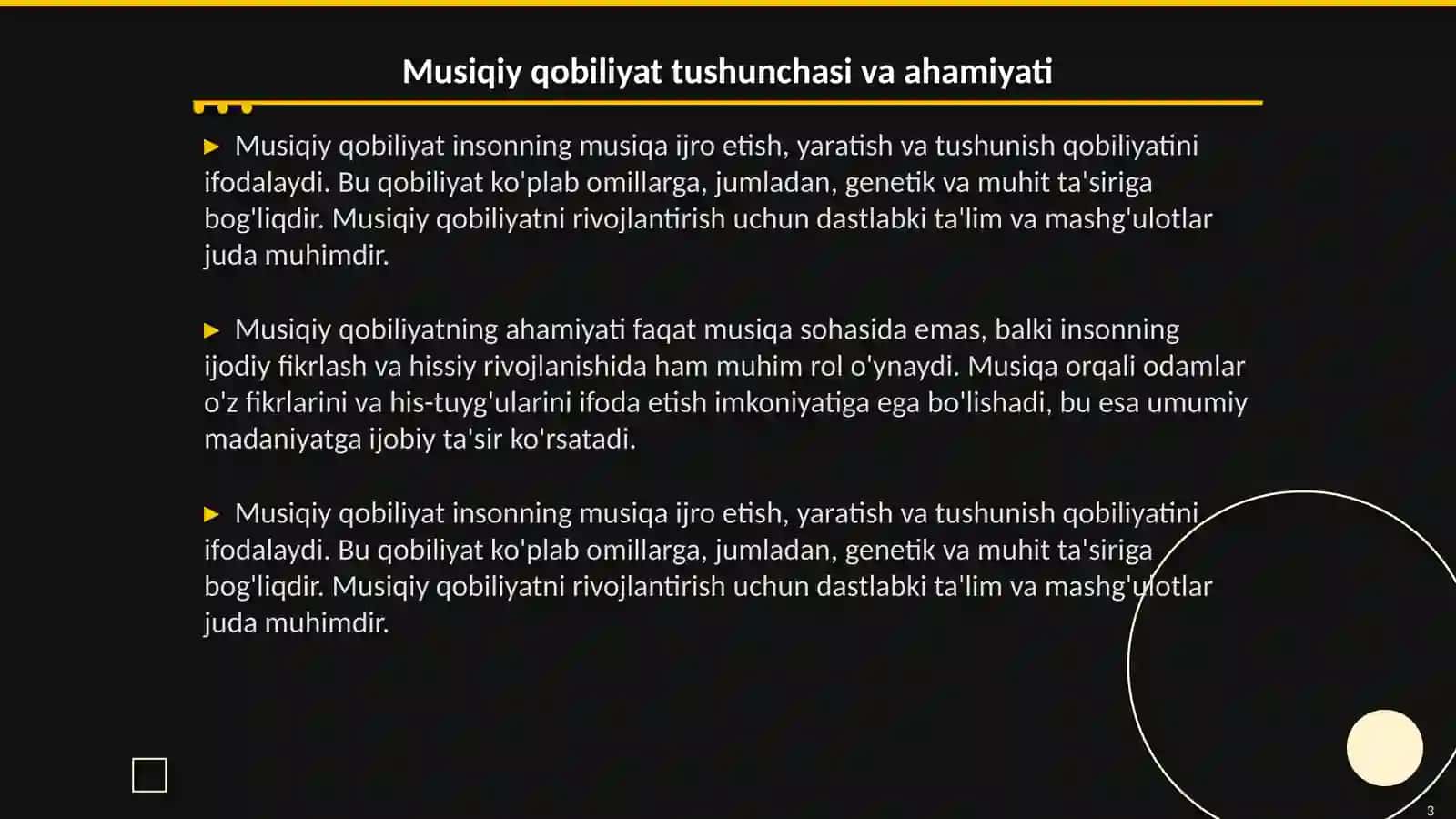 Musiqiy qobiliyat va is'tedodni aniqlash 3