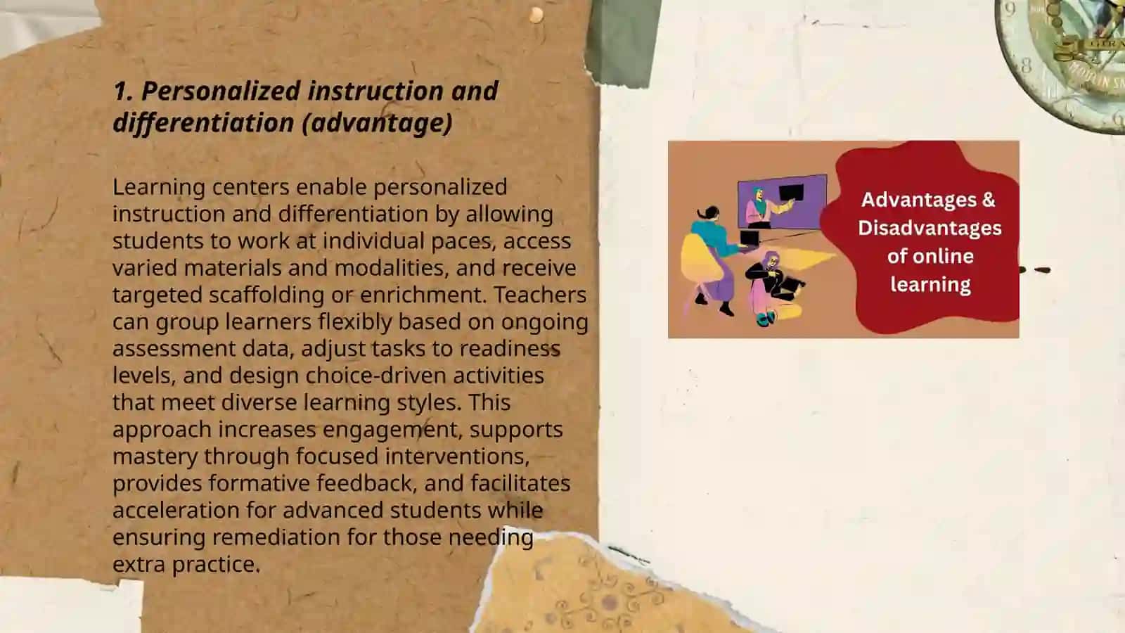Advantages and disadvantages of Learning centers by Xojiakbarxon Xusanov 3
