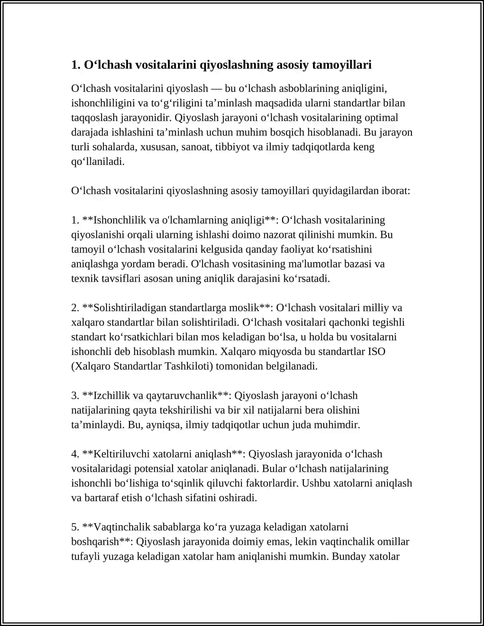 OʻLCHASH VOSITALARINI QIYOSLASHDAN OʻTKAZISH QOIDALARI 3