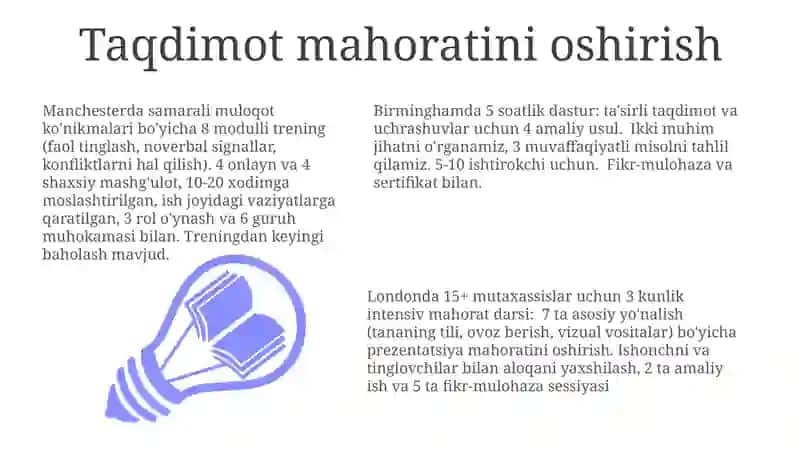 Fikrlarni tushunarli va samarali ifodalash mashgʻulotlari 3