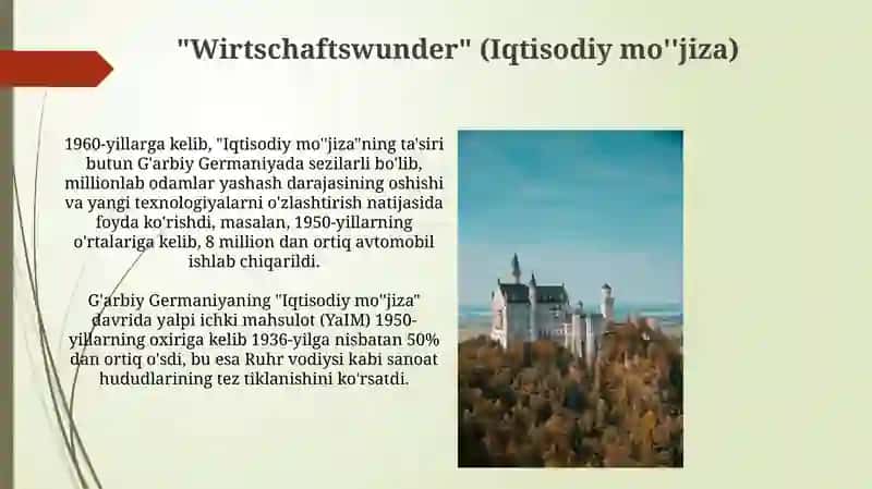 "Wirtschaftswunder" (Iqtisodiy mo'jiza) 3