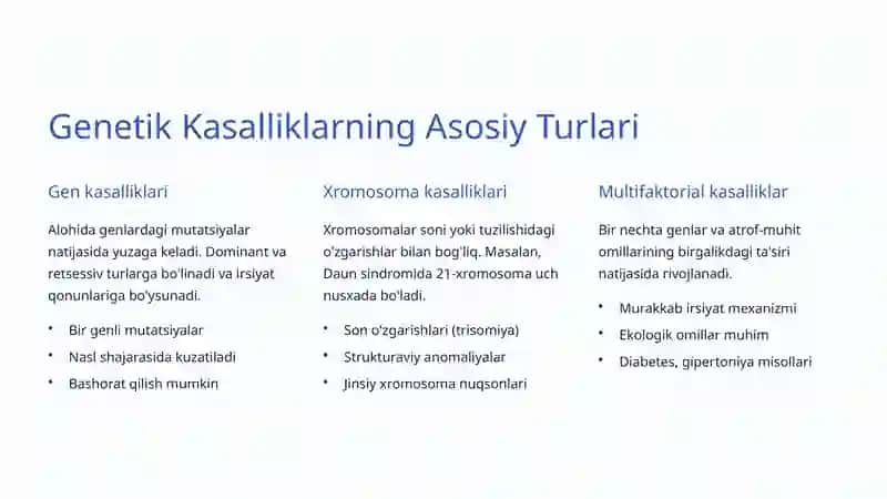 Genetik Kasalliklar: Irsiyat va Sog'liq 3
