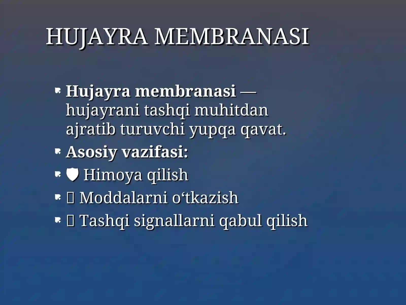 Hujayra membranasi va sitoplazma 3