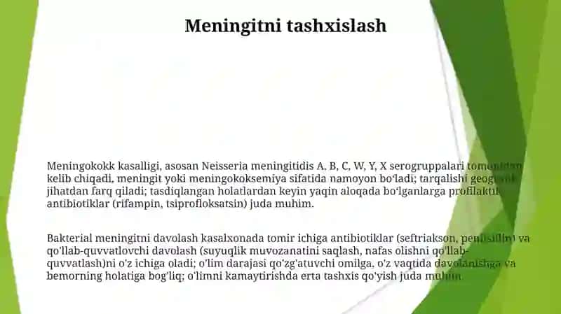 Meningit va meningokk kasalliklari 3
