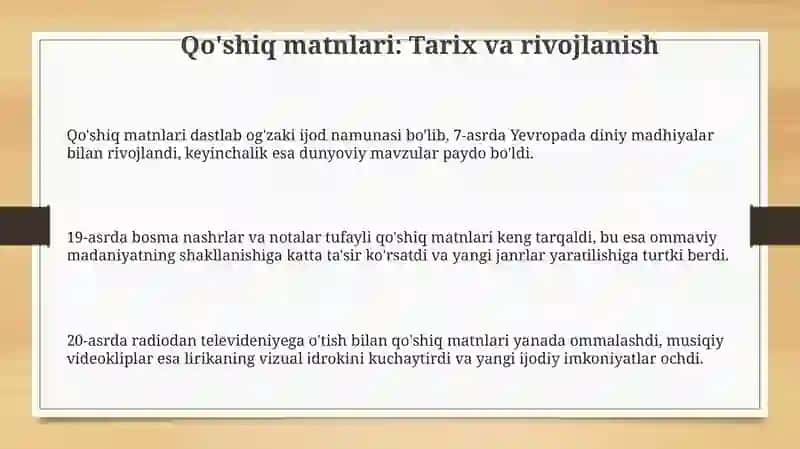 Qo'shiq matnlari 3
