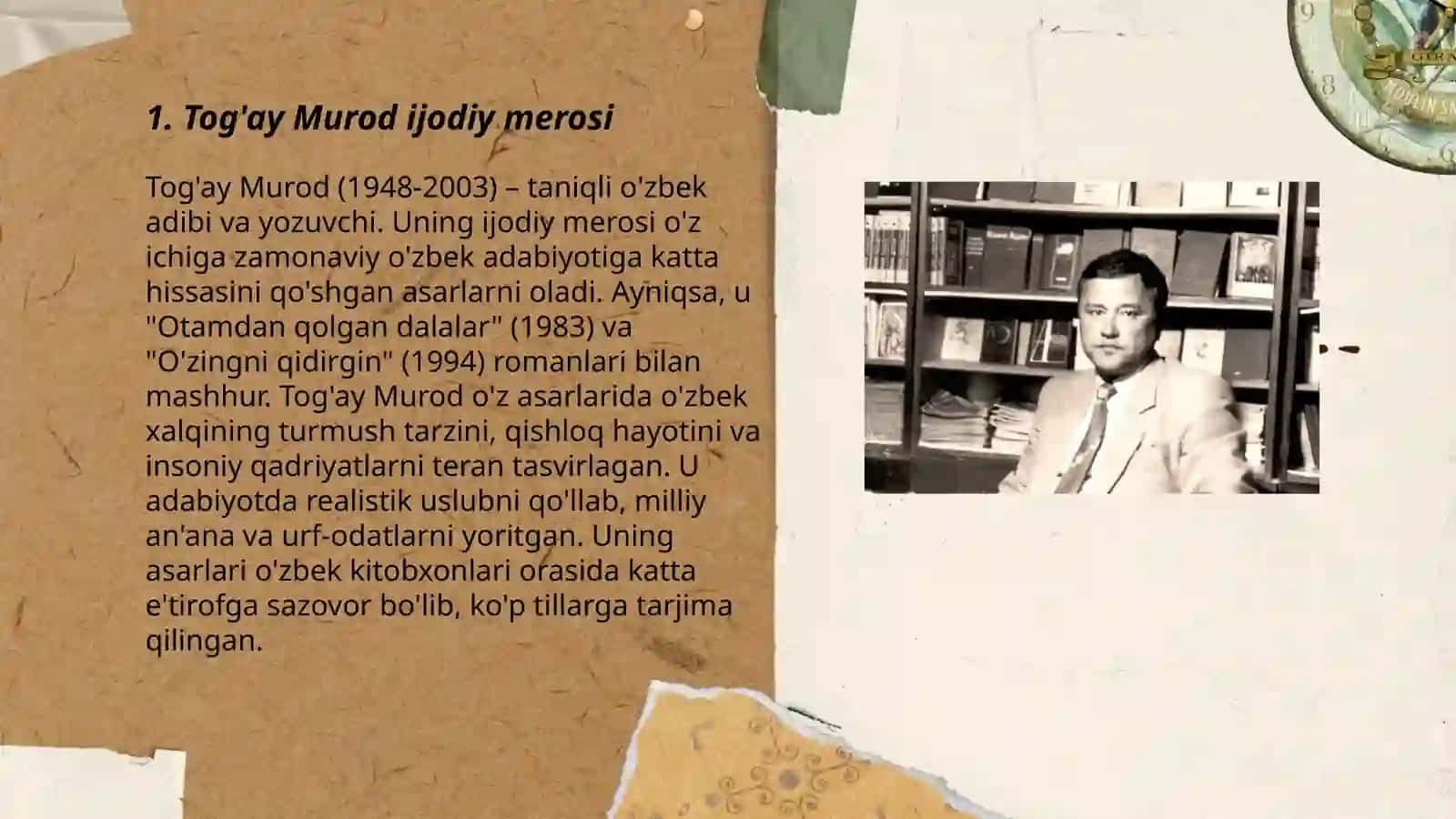 TOG'AY MUROD.BOBOSI BILAN NEVARASI ASARI HAQIDA 3