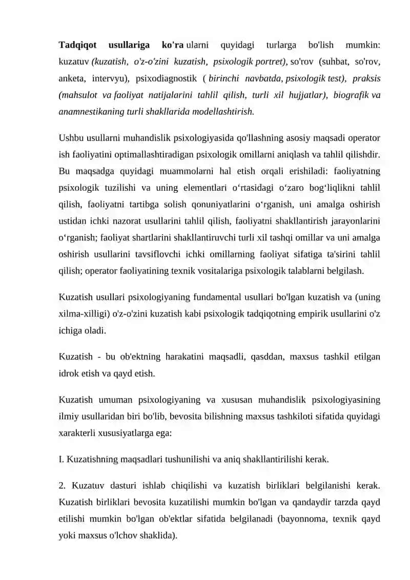 Muhandislik psixologiyasining maxsus metodlari 3