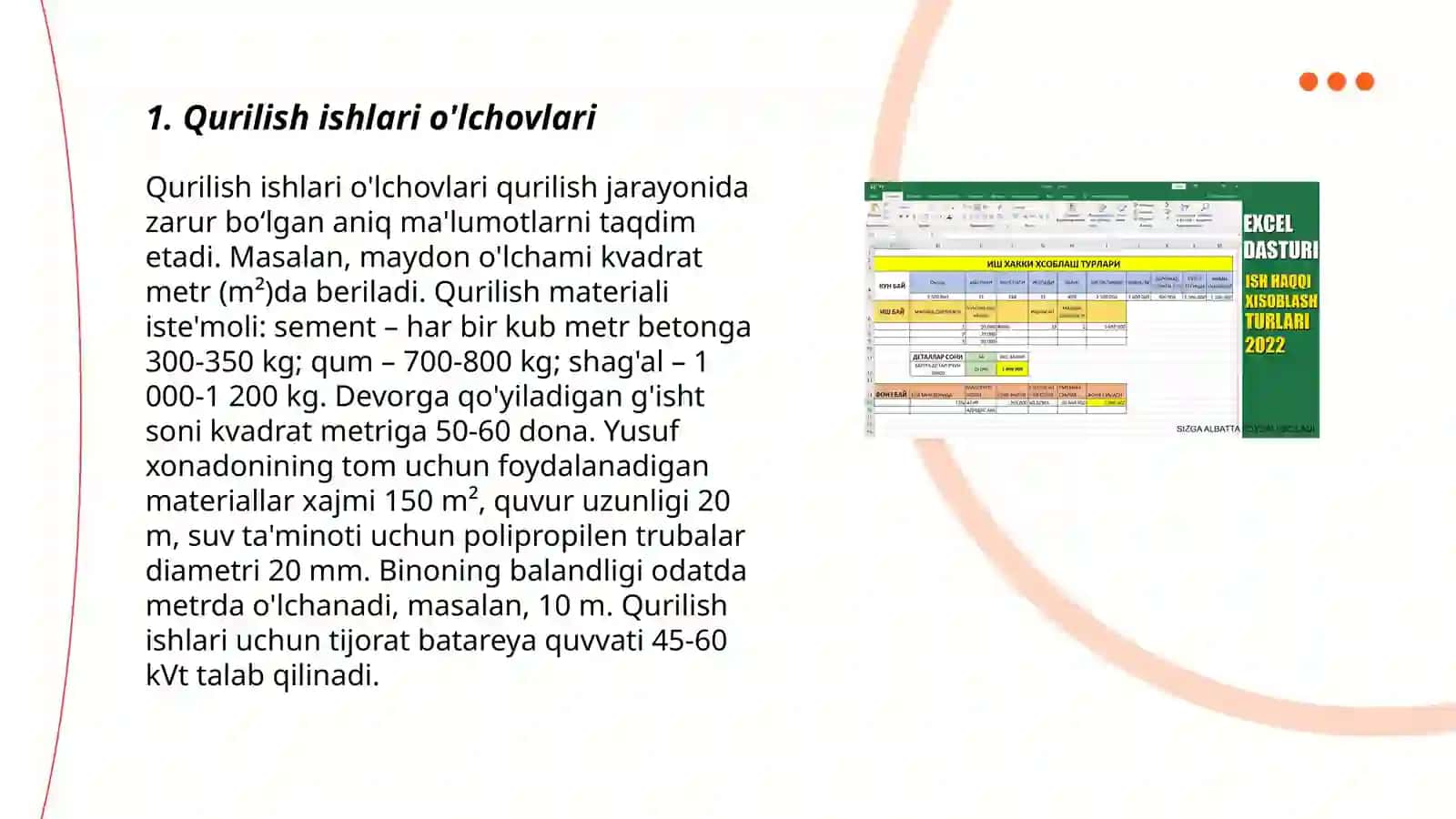 Qurilish ishlari ish vaqti va ish haqqi klasifikaciyasi 3
