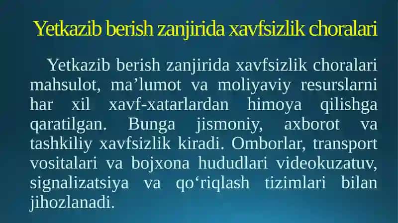 Yetkazib berish zanjirida xavfsizlik choralari 3