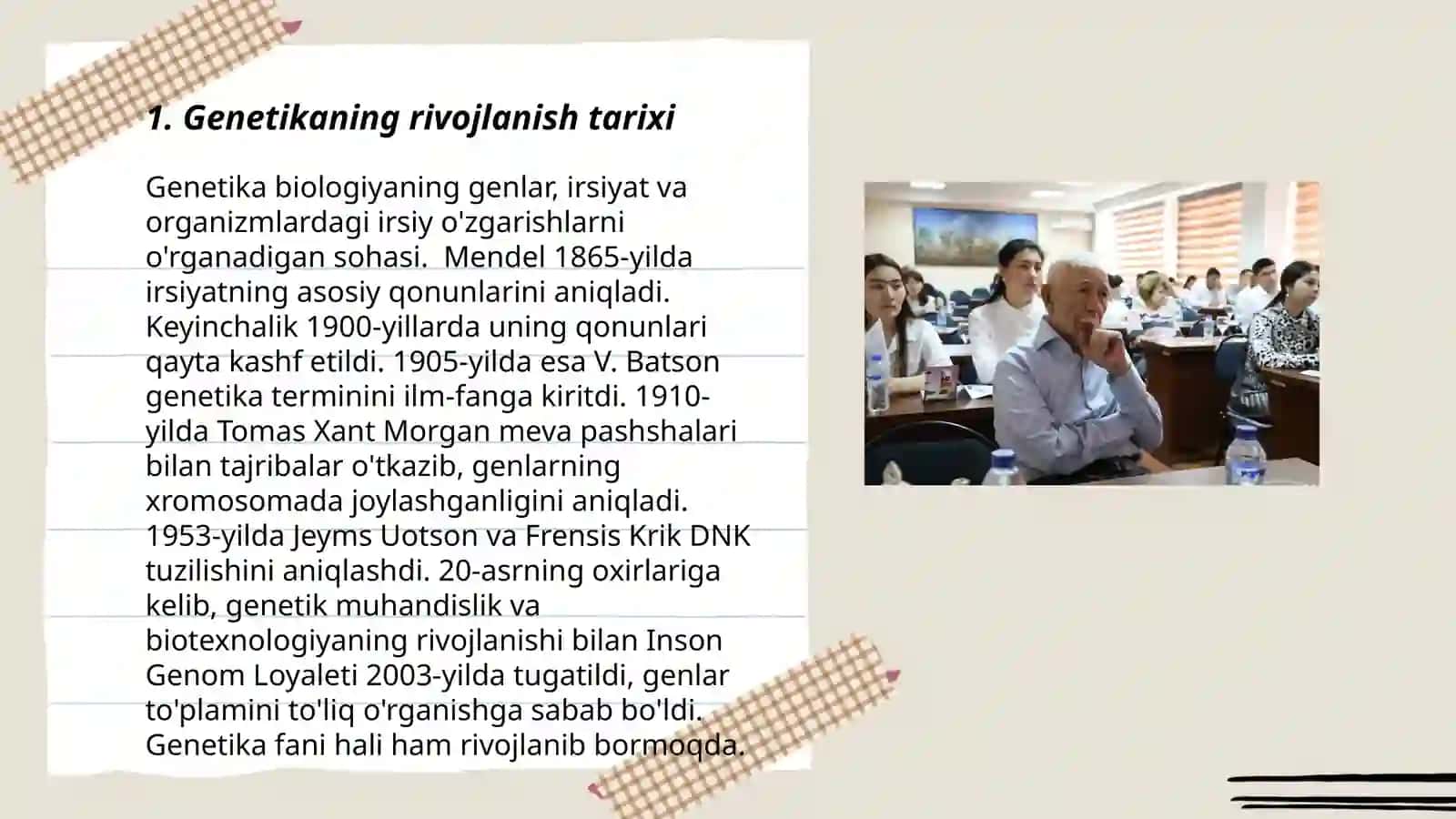 Genetika darslarida tarixiy ilmiy merosdan foydalanish 3