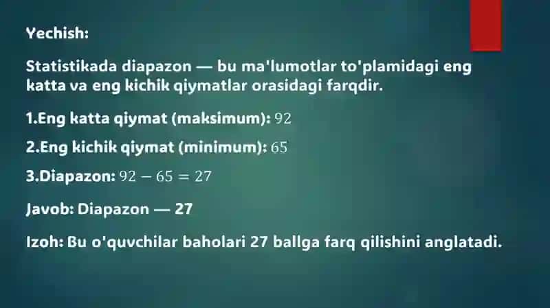 Diapazon, Kvartil va interkvartil diapazon (IQR), Variatsiya koeffitsiyenti 3