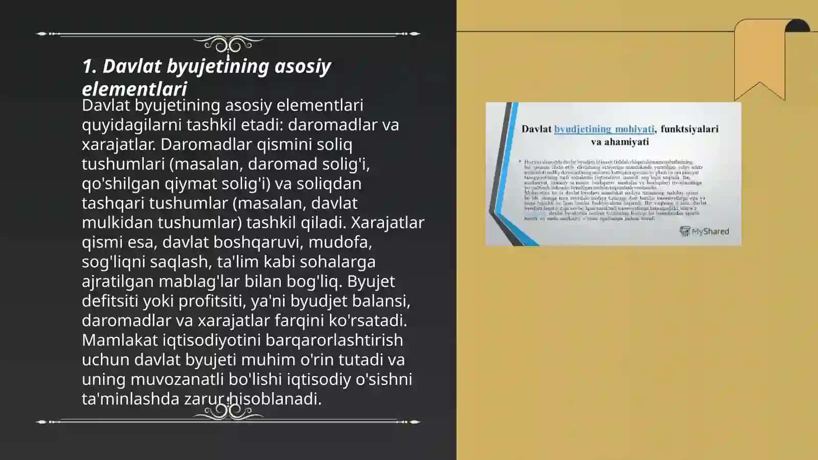 Davlat byujetining tarkibi va tuzilishi 3