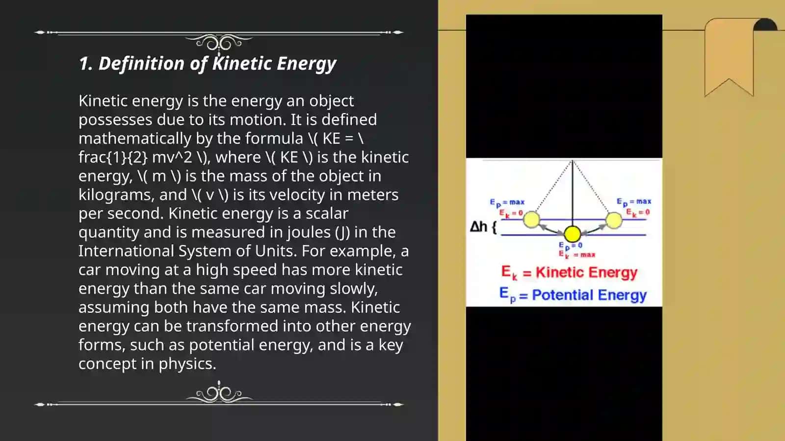Kinetic and potential energies 3