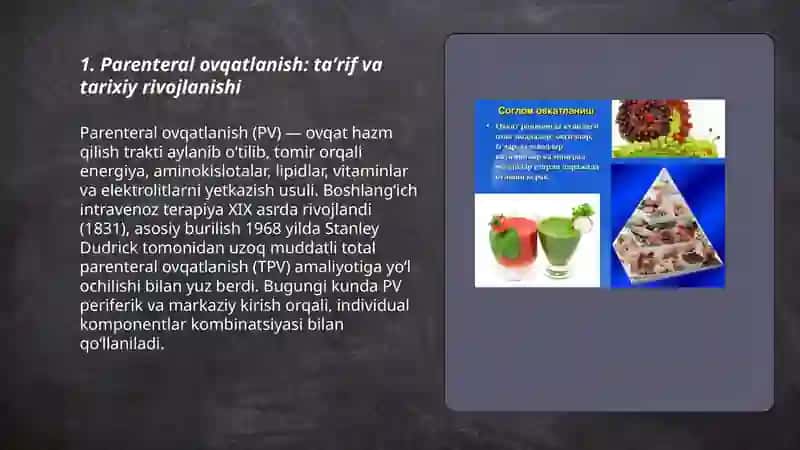 Patenteral ovqatlanish va uning klinik ahamiyati 3