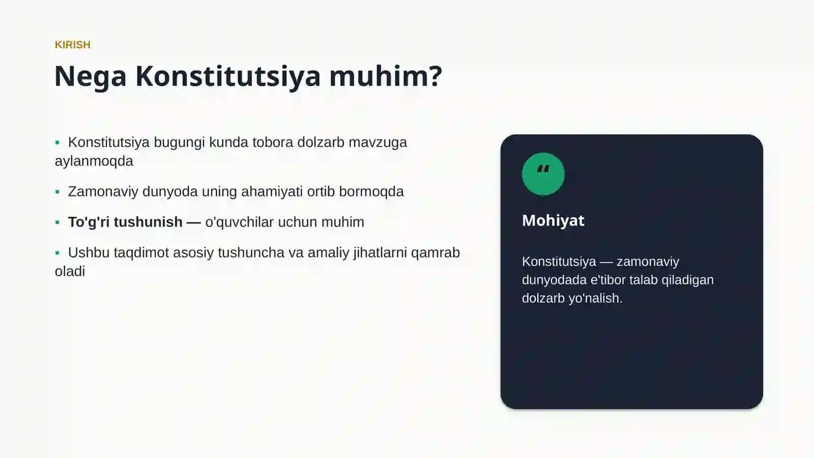 Konstitutsiya Muammolari va yechimlari 3