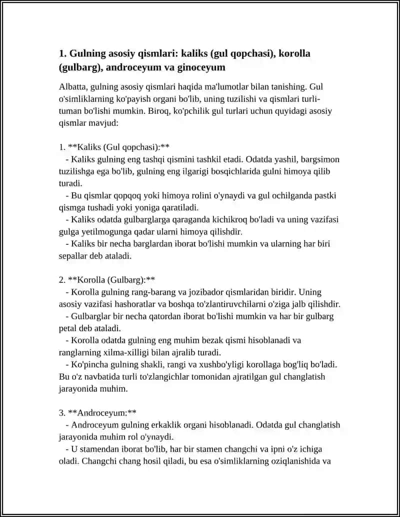 GUL TUZILISHI VA TURLARI 3